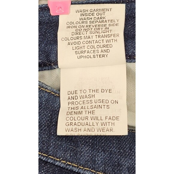 All Saints Womens Flared Jeans Lauren High Waisted Dark Denim Blue Y2K 28 x 31 - Picture 12 of 16